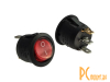 KCD1-101N-5-C3-R/3P on-off Переключатель клавишный красный с подсветкой, AC250В 5А