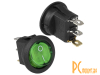 KCD1-101N-8-C3-G/3P on-off Переключатель клавишный зеленый с подсветкой