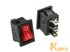 KCD1-101N-C3 R/3P on-off Переключатель клавишный красный с подсветкой, AC250В 2А