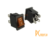KCD1-201N-4-C3 Y/4P on-off Переключатель клавишный желтый с подсветкой, AC250В 5А