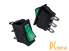 KCD3-101N-C3-G/3P on-off Переключатель клавишный зеленый с подсветкой, AC250В 15А