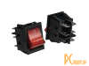 KCD4-202N-C3-R/6P on-on Переключатель клавишный красный с подсветкой, AC250В 5А