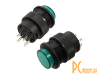 R16-503BD-G Non Lock Переключатель кнопочный без фиксации, зелёный, подсветка, AC250V, 3А