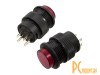 R16-503BD-R Non Lock Переключатель кнопочный без фиксации, красный, подсветка, AC250V, 3А