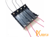 Батарейный отсек для 4x18650, подключение для сбалансированной зарядки ячеек, открытый, проволочные выводы