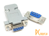 DB-9F (DS1033-09F), розетка мама 9пин, пайка на кабель, пластиковый корпус