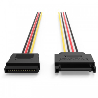 PCI-E (Riser) / SATA / eSATA / IDE / MOLEX: кабель Vention SATA 15 pin M/SATA 15 pin F Black 0.3m KDABY