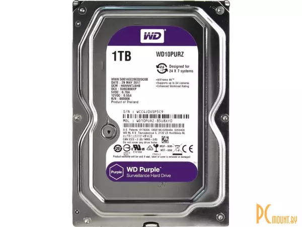 Жесткий диск 1TB WD WD10PURZ SATA-III