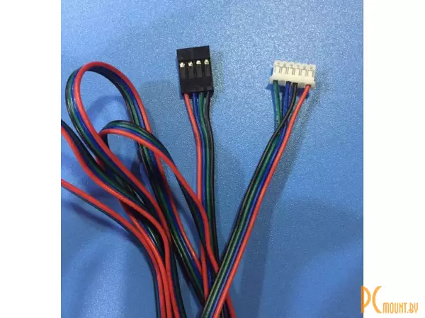 Кабель подключения шагового двигателя 1.5м, разъем PH2.0 6pin --> Dupont 4pin