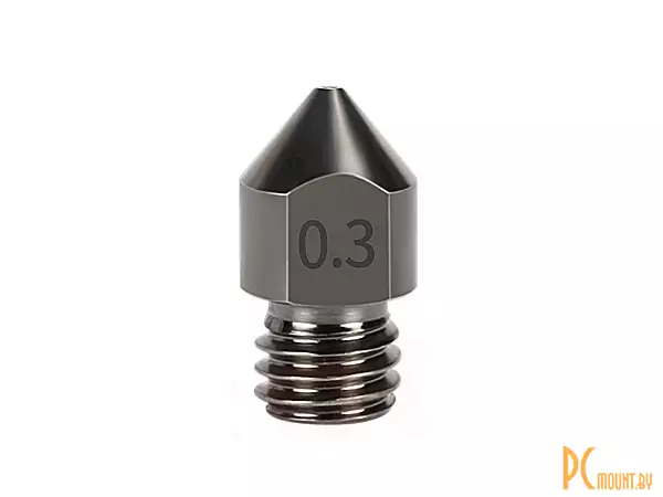 фото Сопло MK8 1.75mm / 0.3mm, резьба М6, закаленная сталь Сопло MK8 1.75mm / 0.3mm, резьба М6, закаленная сталь