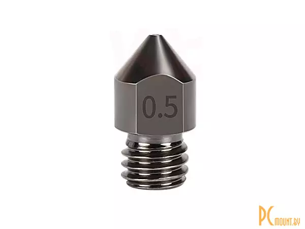 фото Сопло MK8 1.75mm / 0.5mm, резьба М6, закаленная сталь Сопло MK8 1.75mm / 0.5mm, резьба М6, закаленная сталь
