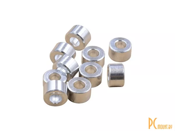 Стойка дистанцирующая-spacer 10x5x3.175 (1/8"), 10 шт, алюминий