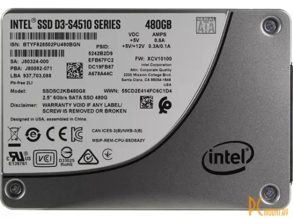 SSD диск D3-S4510 (SSDSC2KB480G801) SSDSC2KB480G801 963340 Original 480GB