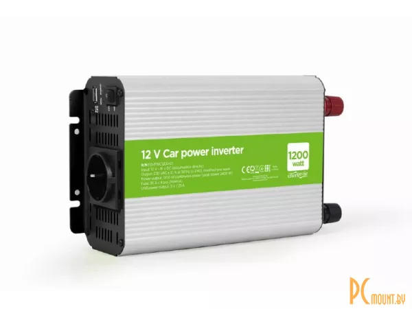 фото Автомобильный инвертор Gembird EG-PWC1200-01 1200W, w/USB Автомобильный инвертор Gembird EG-PWC1200-01 1200W, w/USB