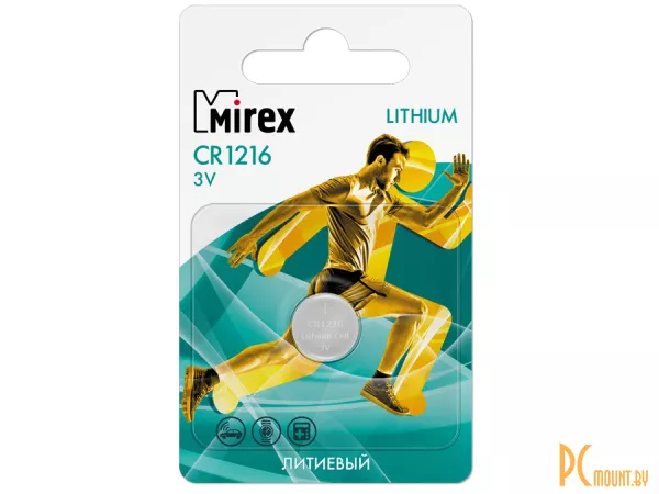 Батарейка CR1216 Mirex литиевая блистер 1 шт.