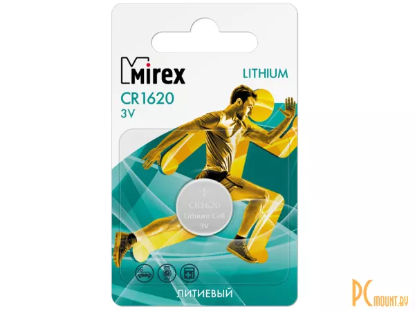 фото Батарейка CR1620 Mirex литиевая блистер 1 шт. Батарейка CR1620 Mirex литиевая блистер 1 шт.