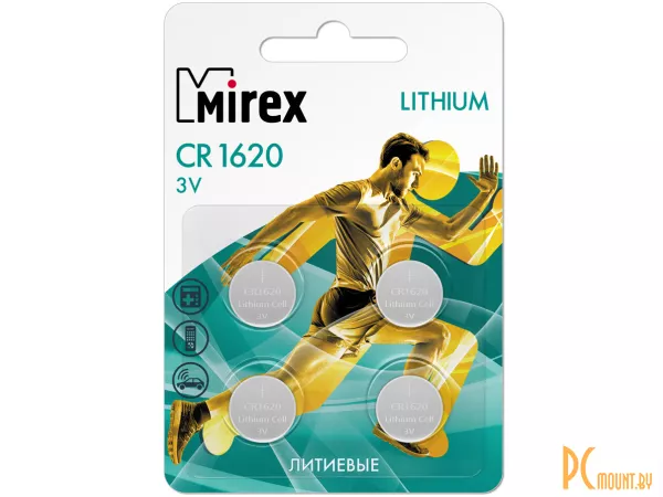 Батарейка CR1620 Mirex литиевая блистер 4 шт.