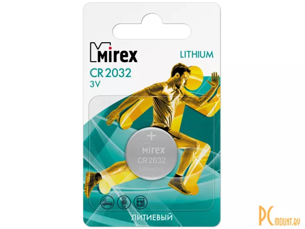 Батарейка CR2032 Mirex литиевая блистер 1 шт.