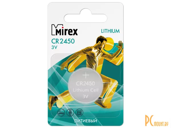 Батарейка CR2450 Mirex литиевая блистер 1 шт.