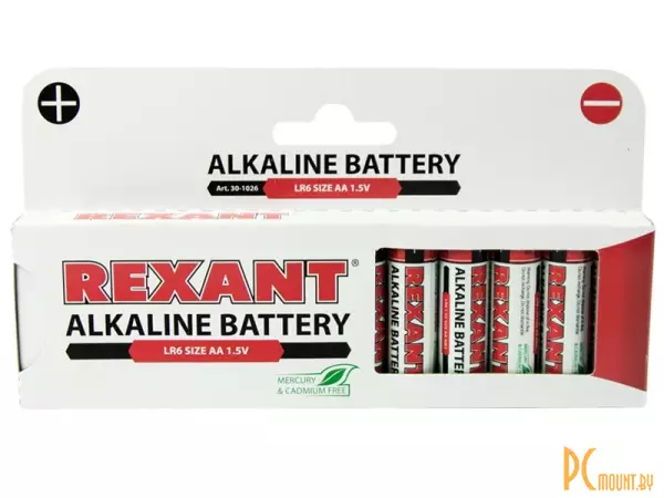Батарейка алкалиновая AA Rexant 30-1026 LR6 1.5V 2700mAh (12 штук)