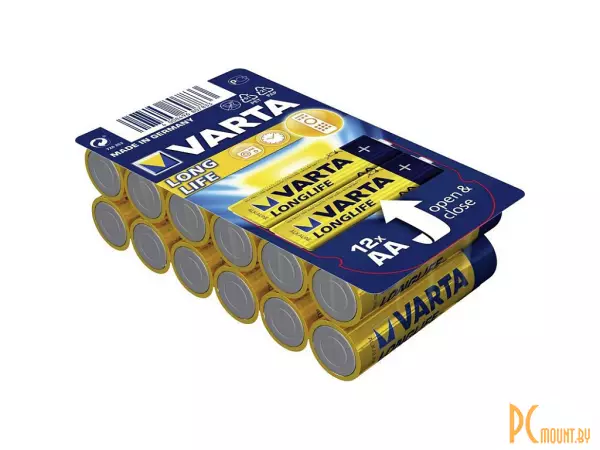 батарейки: AA - Varta LongLife 4106 LR6 (12 штук) 11941 VR LR6/12BOX LON PW