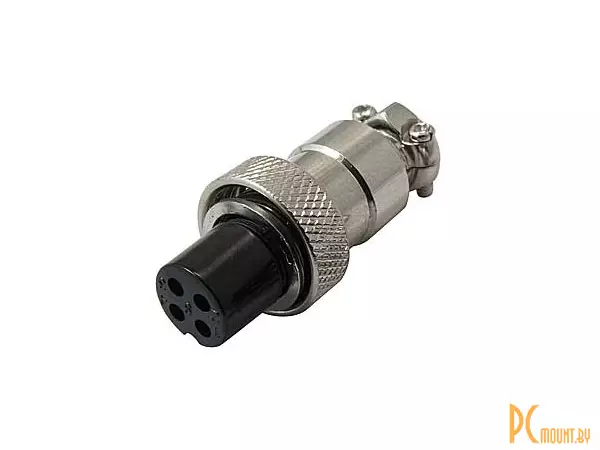 фото GX12M-4A Разъем 4pin розетка на кабель GX12M-4A Разъем 4pin розетка на кабель