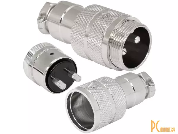 фото GX20M-2 Разъем 2pin вилка на кабель GX20M-2 Разъем 2pin вилка на кабель