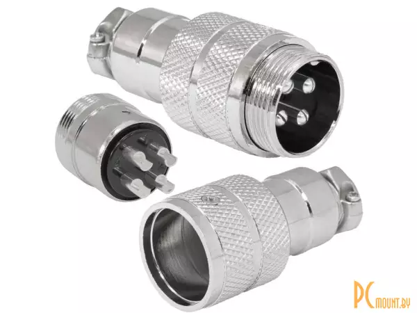 фото GX20M-4 Разъем 4pin вилка на кабель GX20M-4 Разъем 4pin вилка на кабель