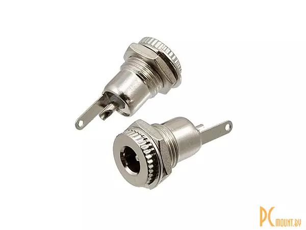 TC 5.5x2.5mm metal Разъем питания штырьковый, гнездо на корпус, металл