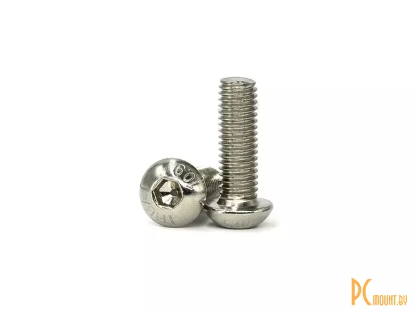 Винт M5*10 полукруглая головка под шестигранник, 10.9  сталь, покрытие никель,  ISO7380, 1 упак. 10 шт.