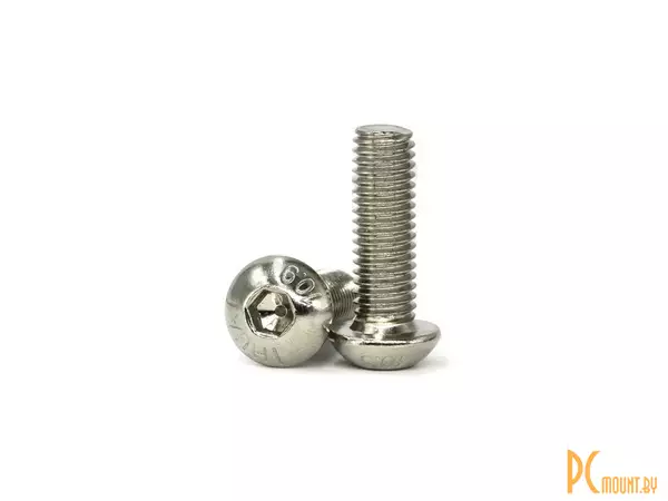 Винт M5*35 полукруглая головка под шестигранник,  10.9  сталь, покрытие никель,  ISO7380, 1 упак. 10 шт.