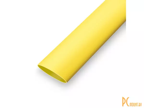 Трубка термоусадочная 2:1 d10мм бесклеевая желтая, отрезок 1м