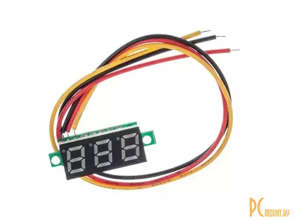 фото Вольтметр DC 0-100В, 3 провода, красный 0.28" LED дисплей Вольтметр DC 0-100В, 3 провода, красный 0.28" LED дисплей
