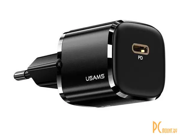 Сетевое зарядное устройство USAMS T36 USB Type-C 20W черное (EU) CC124TC01