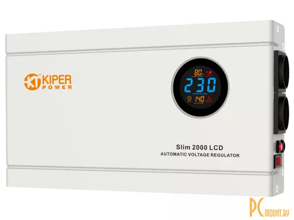 фото Источник бесперебойного питания стабилизатор напряжения Kiper Power Slim 2000 LCD (2000VA/1200W), Входное напряжение, В ~150 – 270, Выходное напряжение, В ~230 ±8 %, Рабочая частота, Гц 50, LCD Экран, Светодиодная индикация режимов работы, Микропроцессорн Источник бесперебойного питания стабилизатор напряжения Kiper Power Slim 2000 LCD (2000VA/1200W), Входное напряжение, В ~150 – 270, Выходное напряжение, В ~230 ±8 %, Рабочая частота, Гц 50, LCD Экран, Светодиодная индикация режимов работы, Микропроцессорн