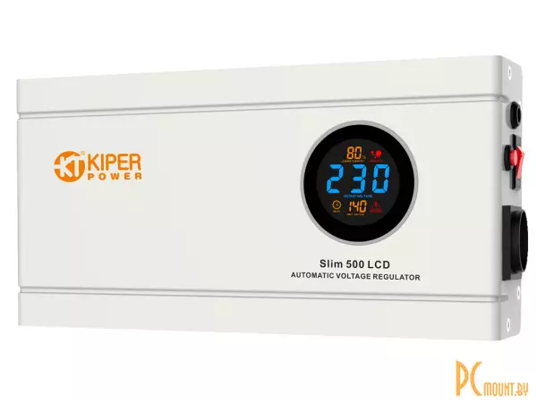 фото Источник бесперебойного питания стабилизатор напряжения Kiper Power Slim 500 LCD (500VA/300W), Входное напряжение, В ~150 – 270, Выходное напряжение, В ~230 ±8 %, Рабочая частота, Гц 50, LCD Экран, Светодиодная индикация режимов работы, Микропроцессорное Источник бесперебойного питания стабилизатор напряжения Kiper Power Slim 500 LCD (500VA/300W), Входное напряжение, В ~150 – 270, Выходное напряжение, В ~230 ±8 %, Рабочая частота, Гц 50, LCD Экран, Светодиодная индикация режимов работы, Микропроцессорное