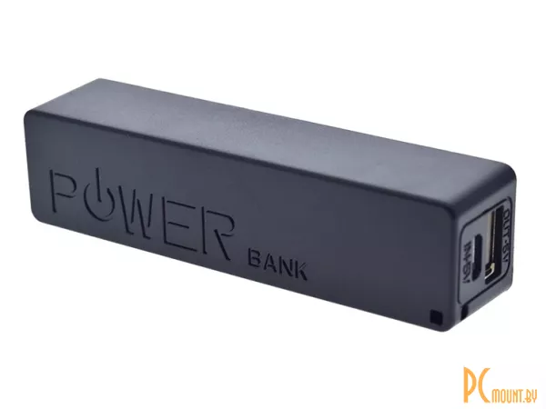 Батарейный отсек для 1x18650, пластик, черный, для использования как powerbank, micro-USB вход, USB выход