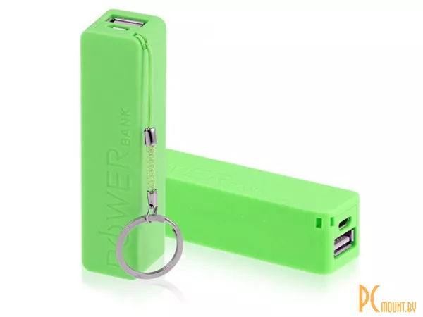 Батарейный отсек для 1x18650, пластик, зеленый, для использования как powerbank, micro-USB вход, USB выход