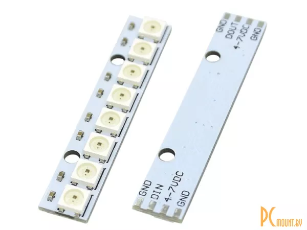 Модуль матрица 1x8 RGB WS2812B 5050 LED, белый