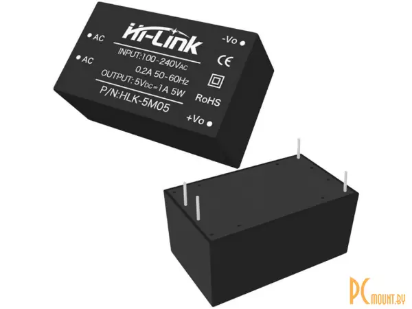 фото HLK-5M05 Hi-Link AC-DC преобразователь напряжения стабилизированный 220V to 5V 5W HLK-5M05 Hi-Link AC-DC преобразователь напряжения стабилизированный 220V to 5V 5W