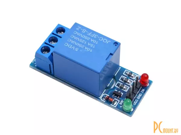 фото JQC-3FF-S-Z, Модуль релейный 1-канальный 5В триггер низкого уровня JQC-3FF-S-Z, Модуль релейный 1-канальный 5В триггер низкого уровня