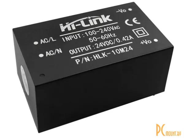 фото HLK-10M24 Hi-Link AC-DC преобразователь напряжения стабилизированный 220V to 24V 10W 420MA HLK-10M24 Hi-Link AC-DC преобразователь напряжения стабилизированный 220V to 24V 10W 420MA