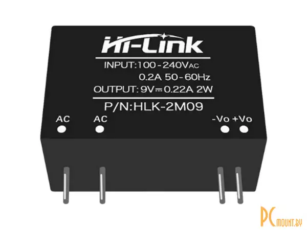 фото HLK-2M09 Hi-Link AC-DC преобразователь напряжения стабилизированный 9V 2W HLK-2M09 Hi-Link AC-DC преобразователь напряжения стабилизированный 9V 2W