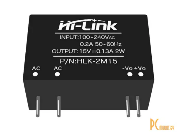 фото HLK-2M15 Hi-Link AC-DC преобразователь напряжения стабилизированный 15V 2W HLK-2M15 Hi-Link AC-DC преобразователь напряжения стабилизированный 15V 2W