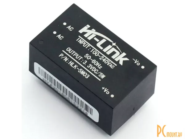 фото HLK-5M03 Hi-Link AC-DC преобразователь напряжения стабилизированный 220V to 3.3V 5W 1500MA HLK-5M03 Hi-Link AC-DC преобразователь напряжения стабилизированный 220V to 3.3V 5W 1500MA