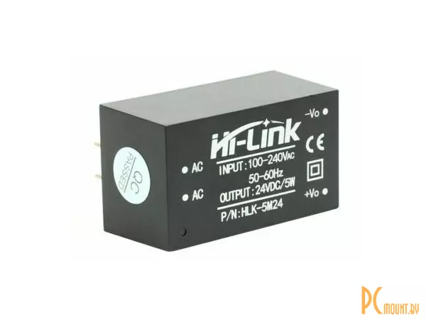 Hi-Link HLK-5M24 AC-DC преобразователь напряжения стабилизированный 220V to 24V 5W 208MA