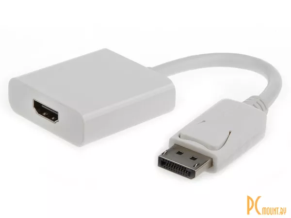 фото Переходник DisplayPort to HDMI, Gembird A-DPM-HDMIF-002-W white, 10cm Переходник DisplayPort to HDMI, Gembird A-DPM-HDMIF-002-W white, 10cm