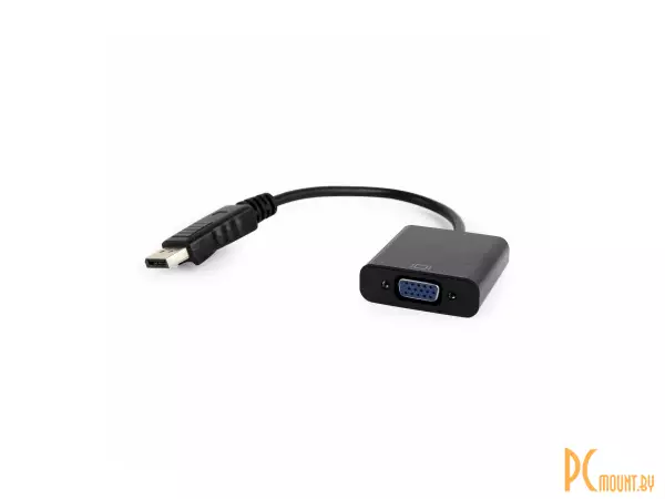 Переходник DisplayPort (вилка) - VGA (розетка), Gembird A-DPM-VGAF-02, черный