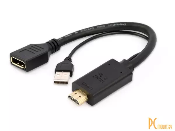 Переходник HDMI->DP Gembird A-HDMIM-DPF-01