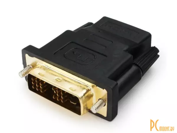Переходник A-HDMI-DVI-2 Gembird HDMI (розетка)-DVI (вилка), gold